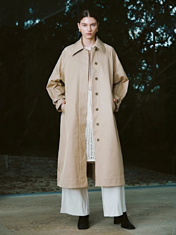 Drop Shoulder Sleeve Long Trench Coats