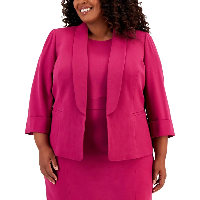 Plus Womens Suit Separate Business Open-Front Blazer Workwear Women’s Blazer