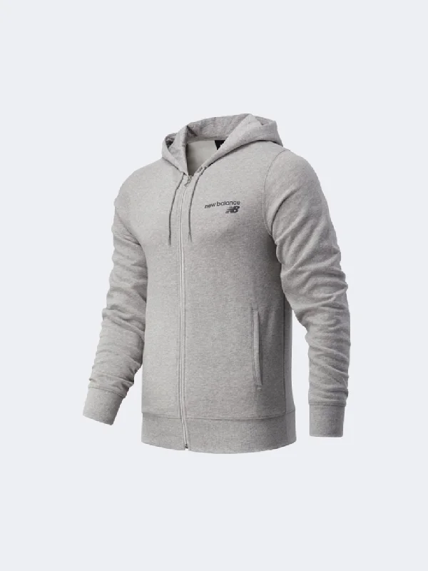 New Balance Classic Core Men Lifestyle Hoody Athletic Grey Women's vintage jackets