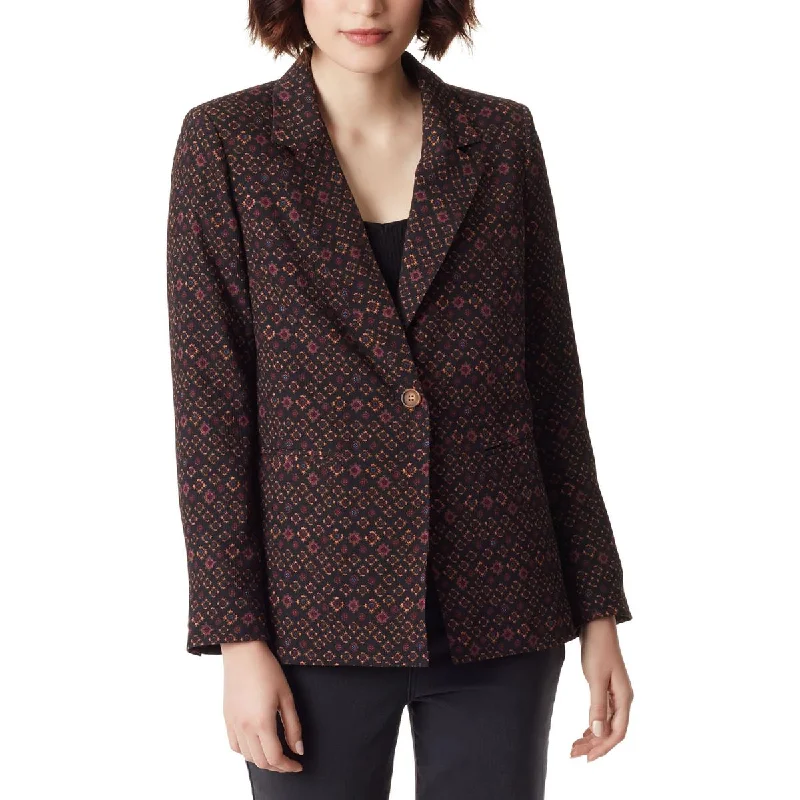 Womens Printed Office One-Button Blazer Elegant Blazer Look