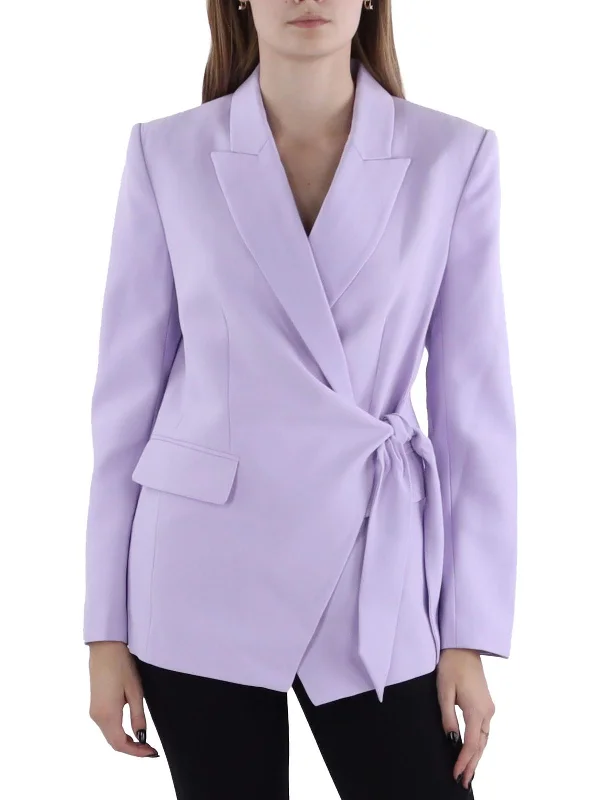 Womens Side Tie Business Suit Jacket Slim Cut Blazer