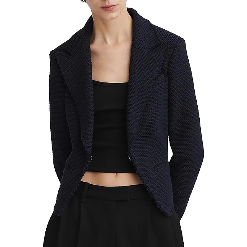 Elle Womens Tweed Business Open-Front Blazer Women’s Blazer with Pleats