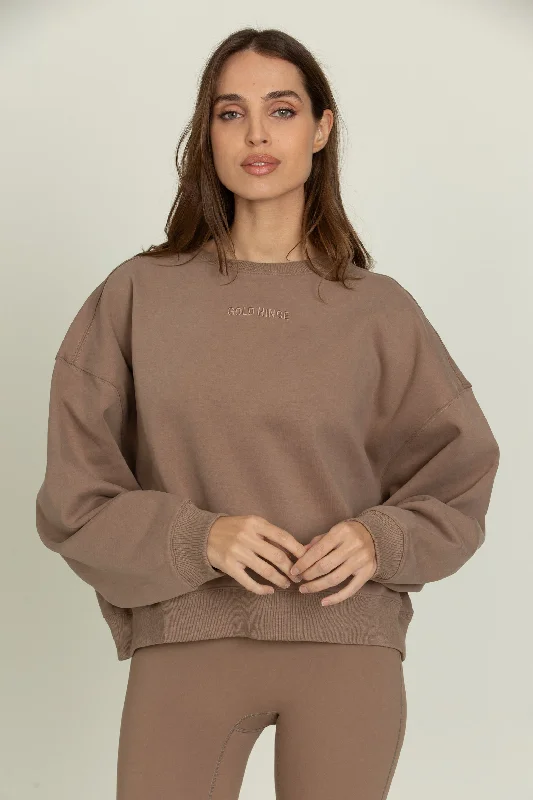 Walnut Oversized Crew