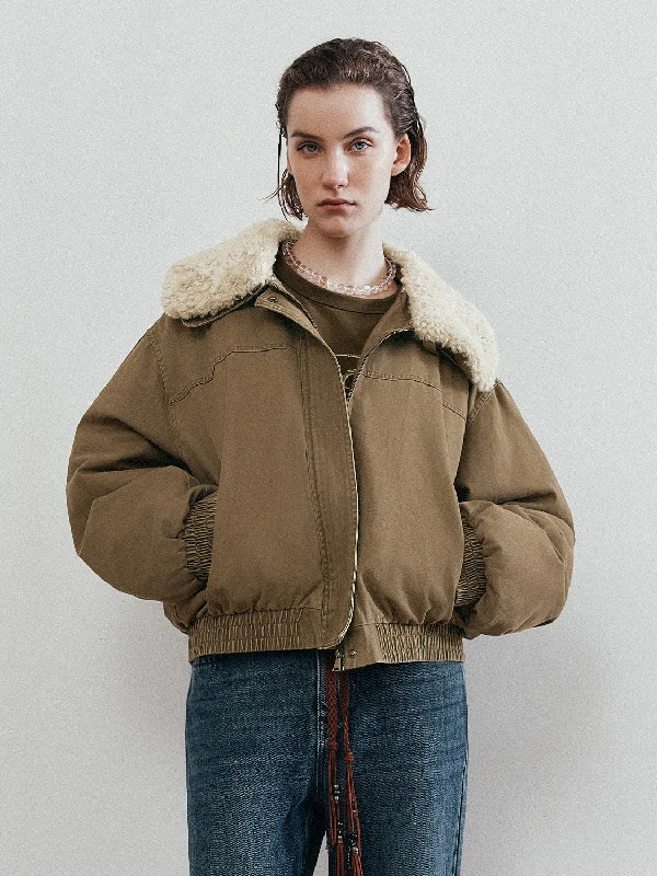 Sherpa Lapel Down Outerwear