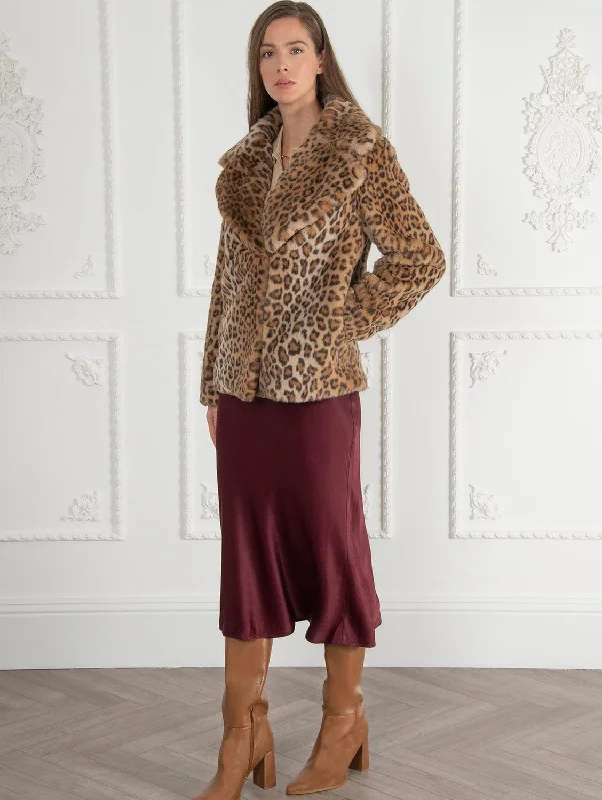 Signature Lena Recycled Vegan Faux Fur Jacket | Leopard Women's heated jackets