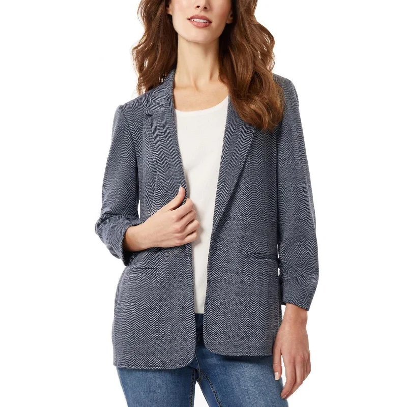 Womens Ruched Office Open-Front Blazer Office Wear Blazers