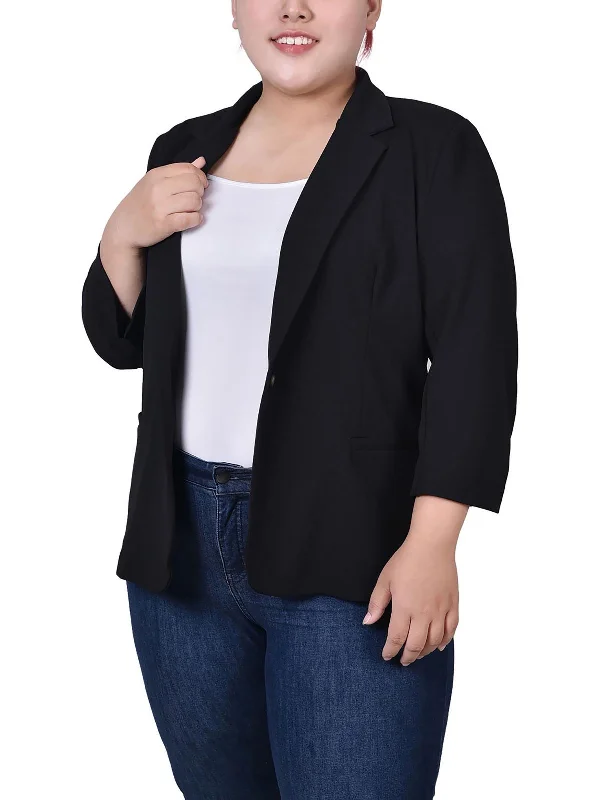 Plus Womens Work Wear Business One-Button Blazer Buttoned Blazer for Women