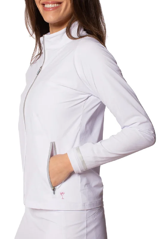 White Be An Athlete Jacket Women's windproof jackets