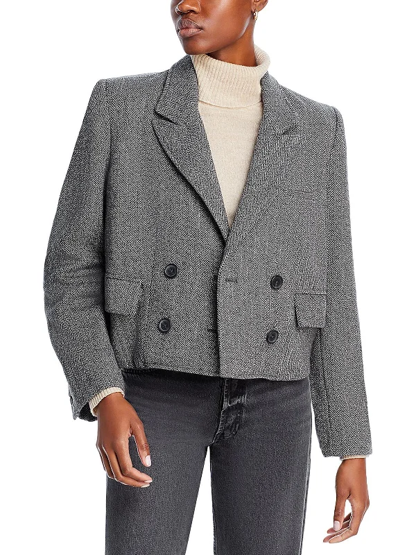 Heritage Womens Tweed Wool Blend Two-Button Blazer Stylish Blazer Jacket