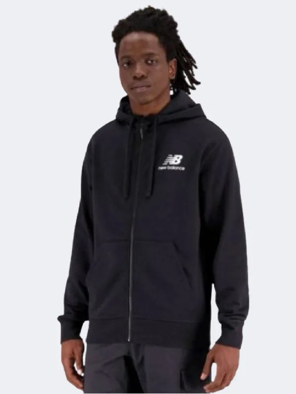 New Balance Essential Stacked Logo Men Lifestyle Hoody Black Women's best-selling jackets