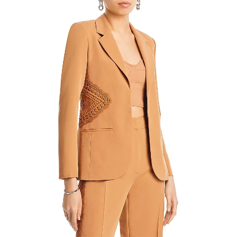 Womens V Polyester Open-Front Blazer Blazer with Lapel