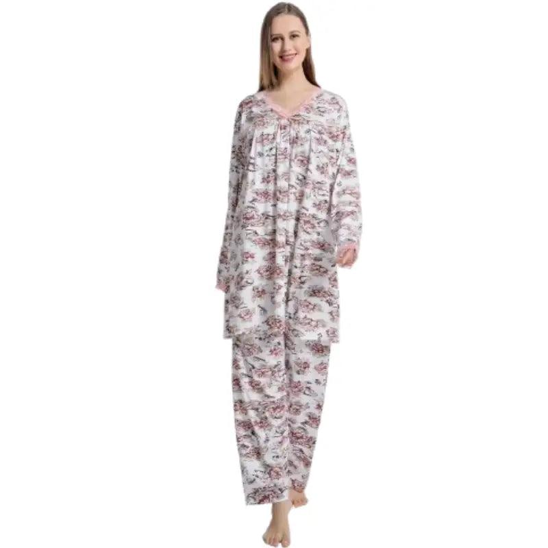 Best Women's Classic Jersey Cotton Ditsy Floral Print Pyjama Set Cheap pajama sets