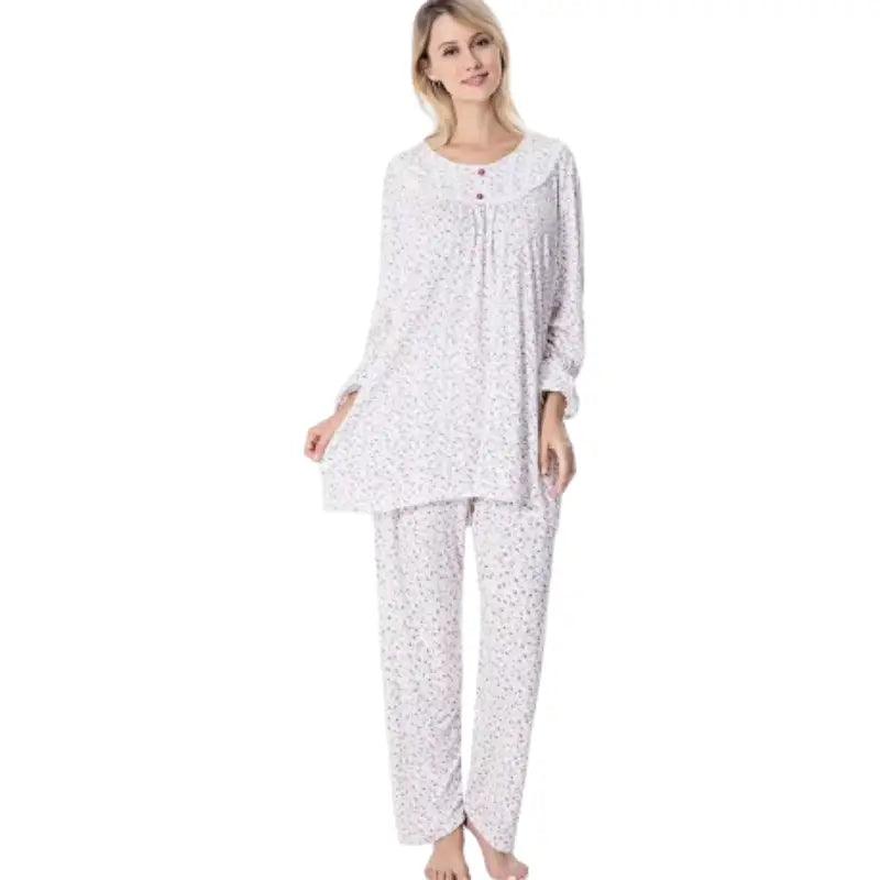 Ladies Classic Jersey Cotton Ditsy Floral Print Pyjama Set Macy’s pajama sets