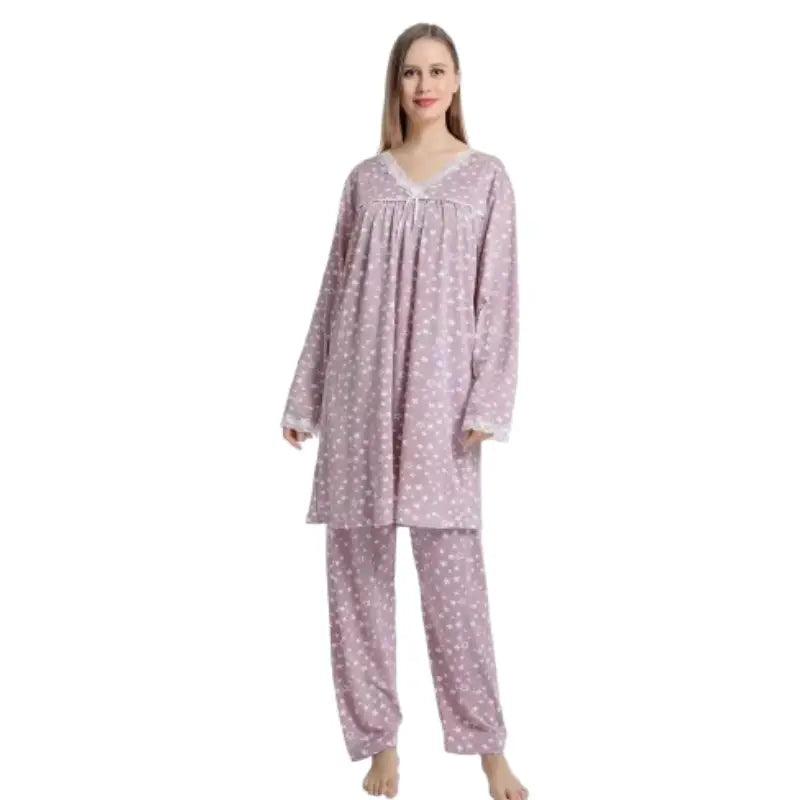 Stylish  Women's Classic Jersey Cotton Ditsy Floral Print Pyjama Set Budget-friendly pajama sets