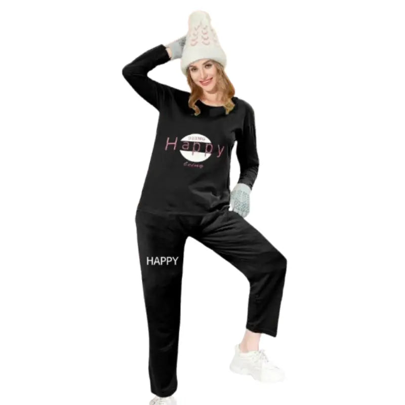 Sweatshirt Pajama Set for Women | Winter Night Dress Sleepwear pajama sets