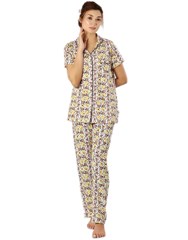 Women's Cotton Button-Down Night Suit Online in Pakistan Cheap pajama sets