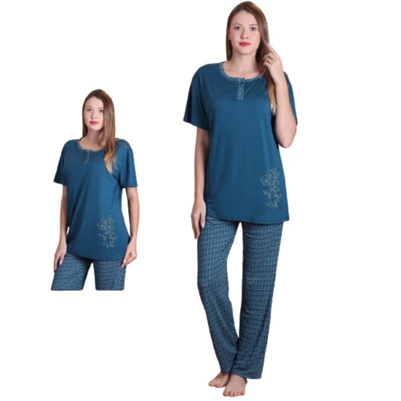 Women's Cotton Printed Night Suit Set of Shirt & Pyjama, Night wear Dress Cheap pajama sets