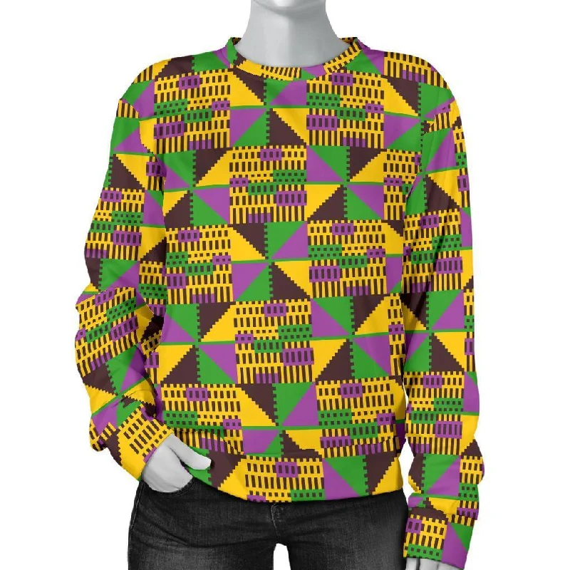 African Kente Pattern Print Women's Sweatshirt Canada Goose sweaters