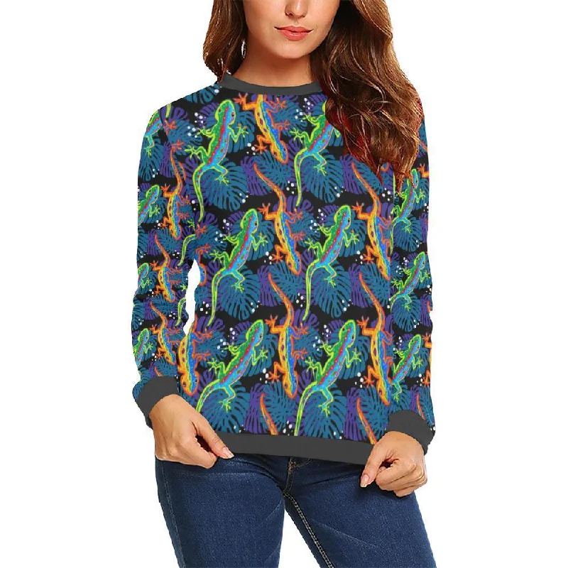 Pattern Print Lizard Women's Sweatshirt Warm sweaters