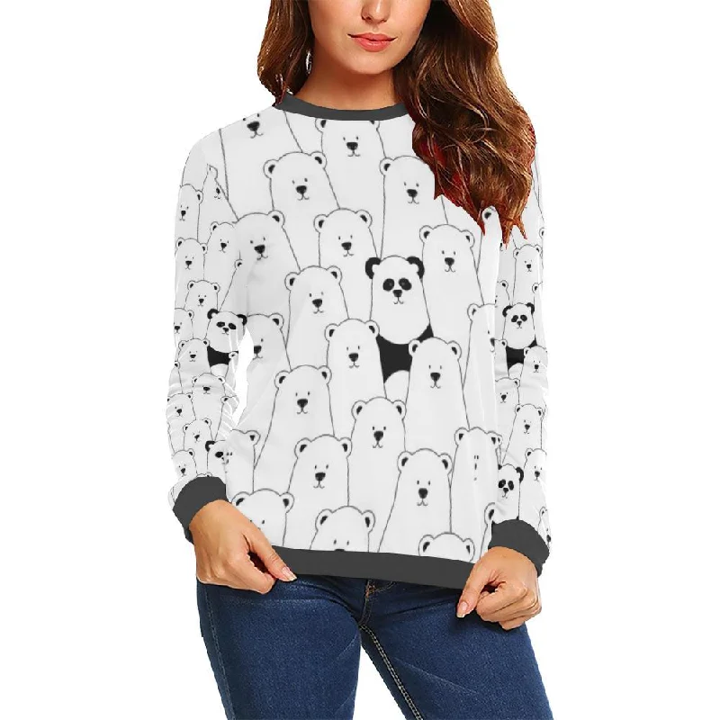 Polar Bear Panda Pattern Print Women's Sweatshirt Men's sweaters