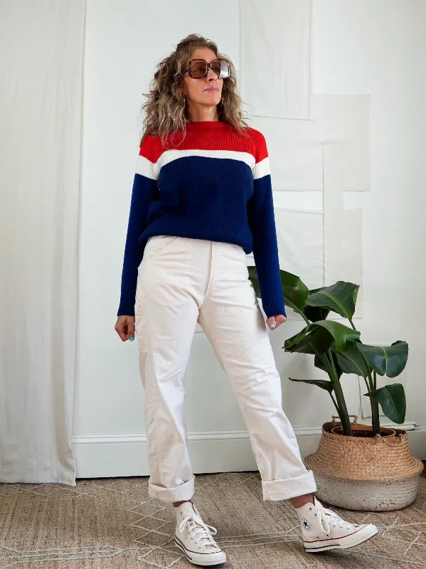 Vintage Sporty Stripe Sweater Cardigan sweaters