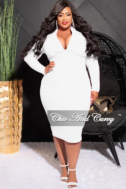 Final Sale Plus Size V Neck Midi Dress in Ivory Forever 21 midi dresses