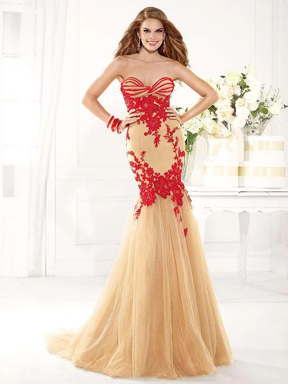 Tarik Ediz - MTE92349 Twisted Strapless Applique Mermaid Gown Best party dresses for dancing