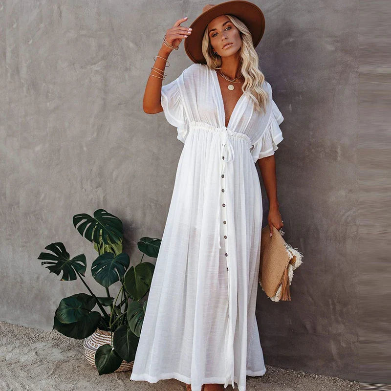 2024 Elegant V-neck Maternity Boho Dress for Photoshoot Mesh unclassified dresses