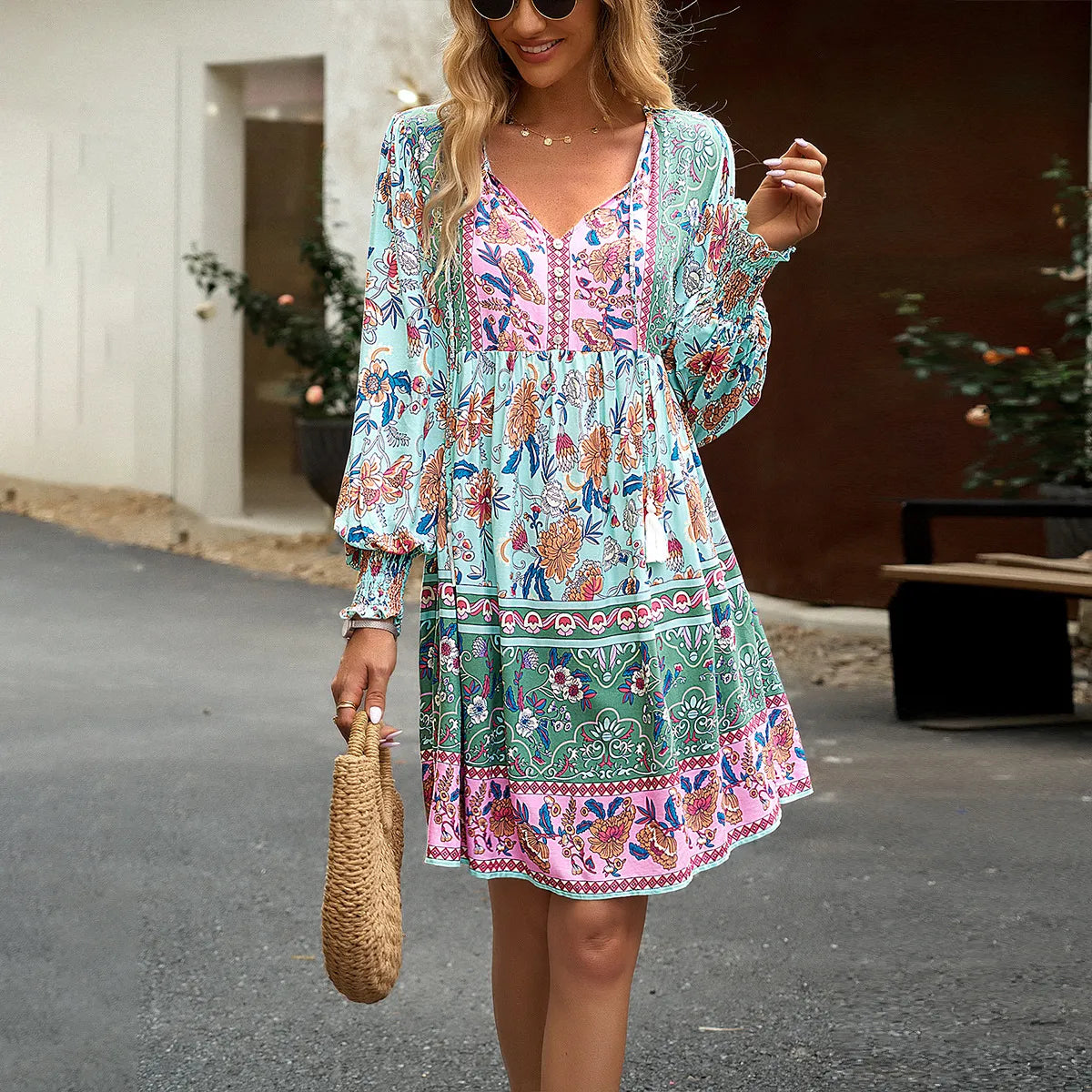 2024 Casual Bohemian Dress: New Fashion Boho Dress for Women Long sleeve unclassified dresses