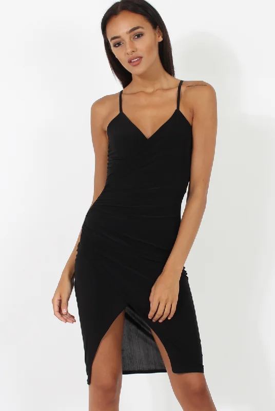 Black Wrap Around Dress - Kesha Short unclassified dresses