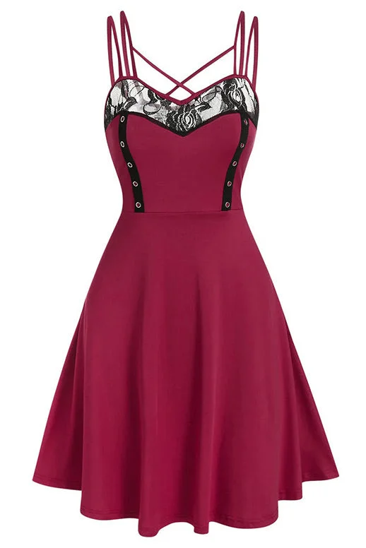 Burgundy A-Line Sleeveless Homecoming Dress Wedding guest unclassified dresses