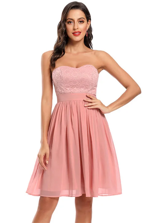 Chic Strapless Fit And Flare Homecoming Dress Chiffon unclassified dresses