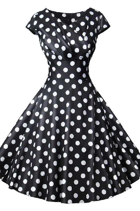 Classic Black and White Polka Dot Dresses Soft fabric unclassified dresses