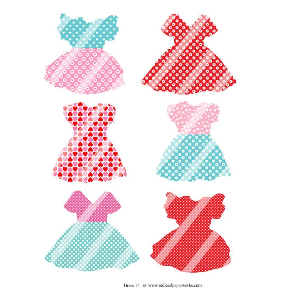 Valentine Dresses Collage Sheet 12 Chic unclassified dresses