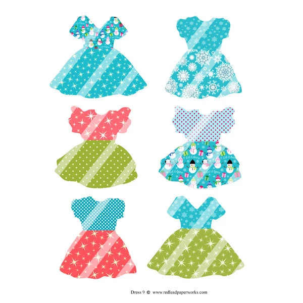 Christmas Dresses Collage Sheet 9 Designer unclassified dresses