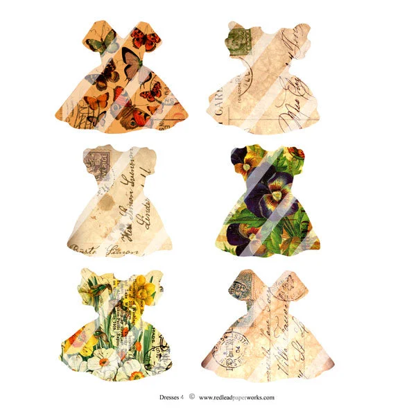 Nature Dresses Collage Sheet 4 Mesh unclassified dresses