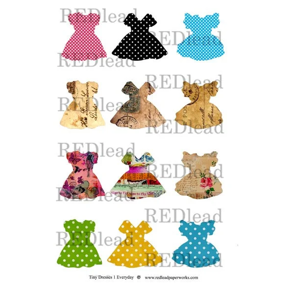 Everyday Dresses Tiny Dresses 1 Collage Sheet Long unclassified dresses