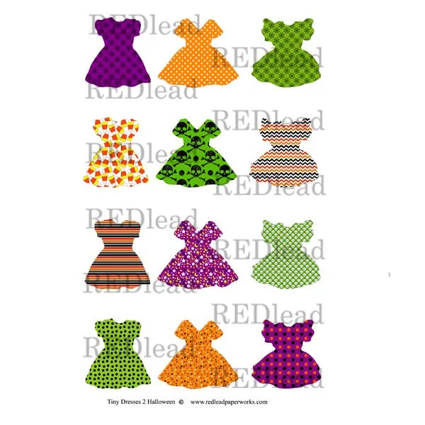 Halloween Tiny Dresses Collage Sheet 2 Sleeveless unclassified dresses