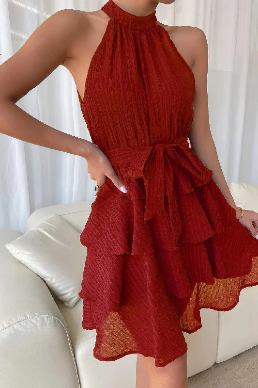 Chic Red Sleeveless Swing Dress Trendy new unclassified dresses