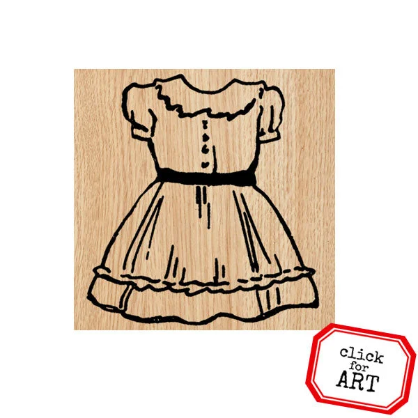 Donna Dress Wood Mount Rubber Stamp Metallic unclassified dresses