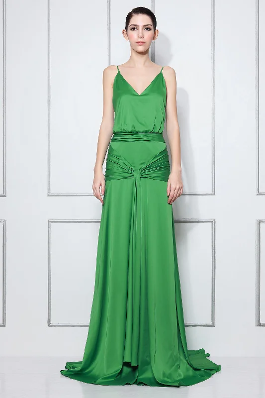 Atonement Green V-neck Dress Backless Prom Dress Inspired Celebrity Tulle unclassified dresses