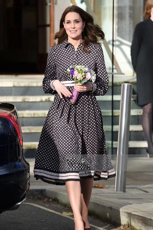 Kate Middleton Black A-Line Knee Length Dress Backless unclassified dresses