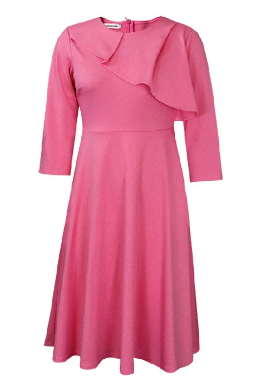 Knee Length Pink A-Line Dress Earthy tone unclassified dresses