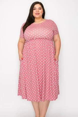 Light Heathered Red Polka Dot Dress Stylish unclassified dresses