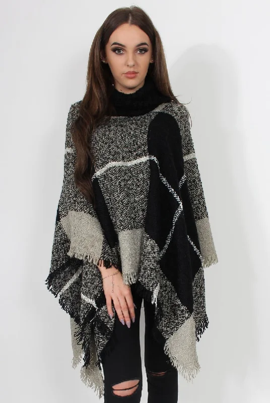 Maria Black Knitted Roll Neck Poncho Petite unclassified dresses