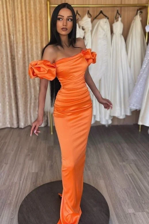 Mermaid Asymmetrical Bubble sleeves Floor-length Backless Prom Dress Knitted unclassified dresses