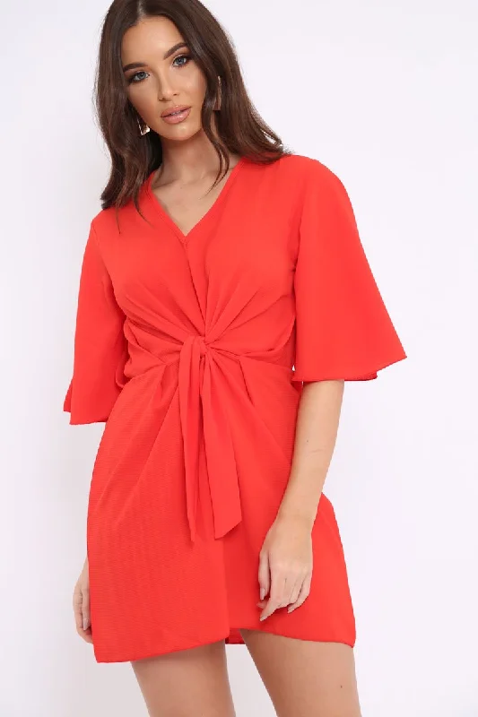 Orange Bow Tie Dress - Teagan Casual chic unclassified dresses