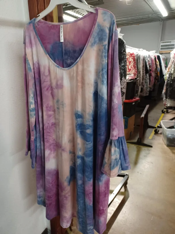 PSFU Tie Dye Dress w Bell Sleeves Beaded unclassified dresses