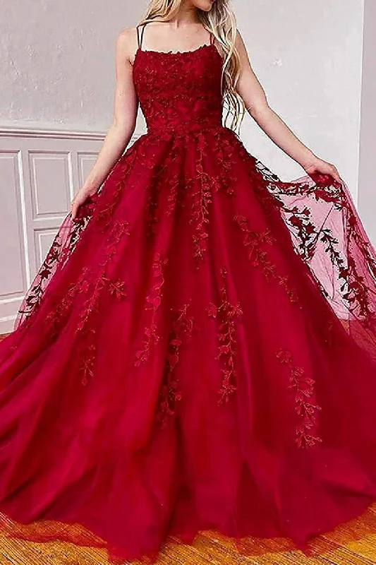 Red Embroidery Backless Ball Gown Prom Dresses Party unclassified dresses