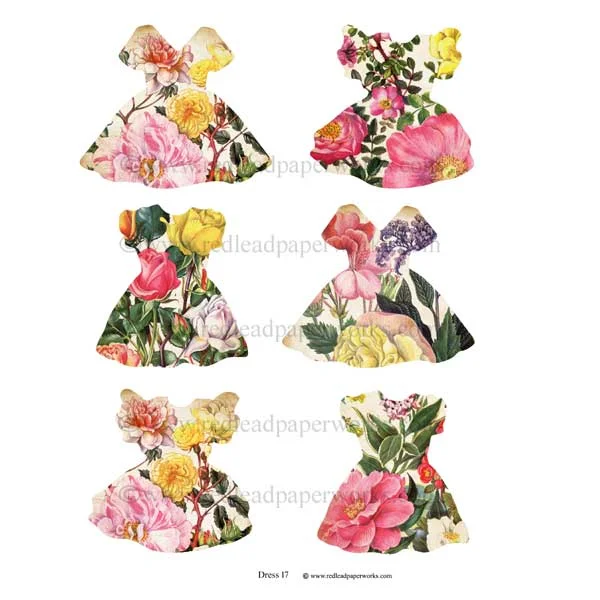 Rose Garden Dress Collage Sheet 17 Open-back unclassified dresses